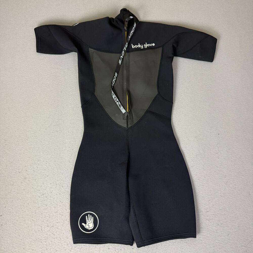 Body Glove Womens 2mm Shorty Wetsuit Black Neoprene Size 11/12 Surf Dive